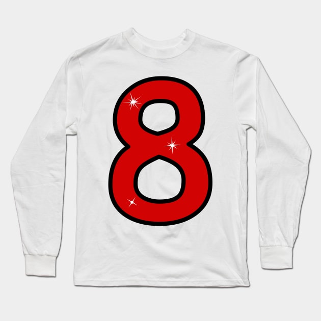 eighth, eight, number eight, 8 years, 8 year old, number 8,  Numeral 8, 8th birthday gift, 8th birthday design, anniversary, birthday, anniversary, date, 8th grade Long Sleeve T-Shirt by grafinya